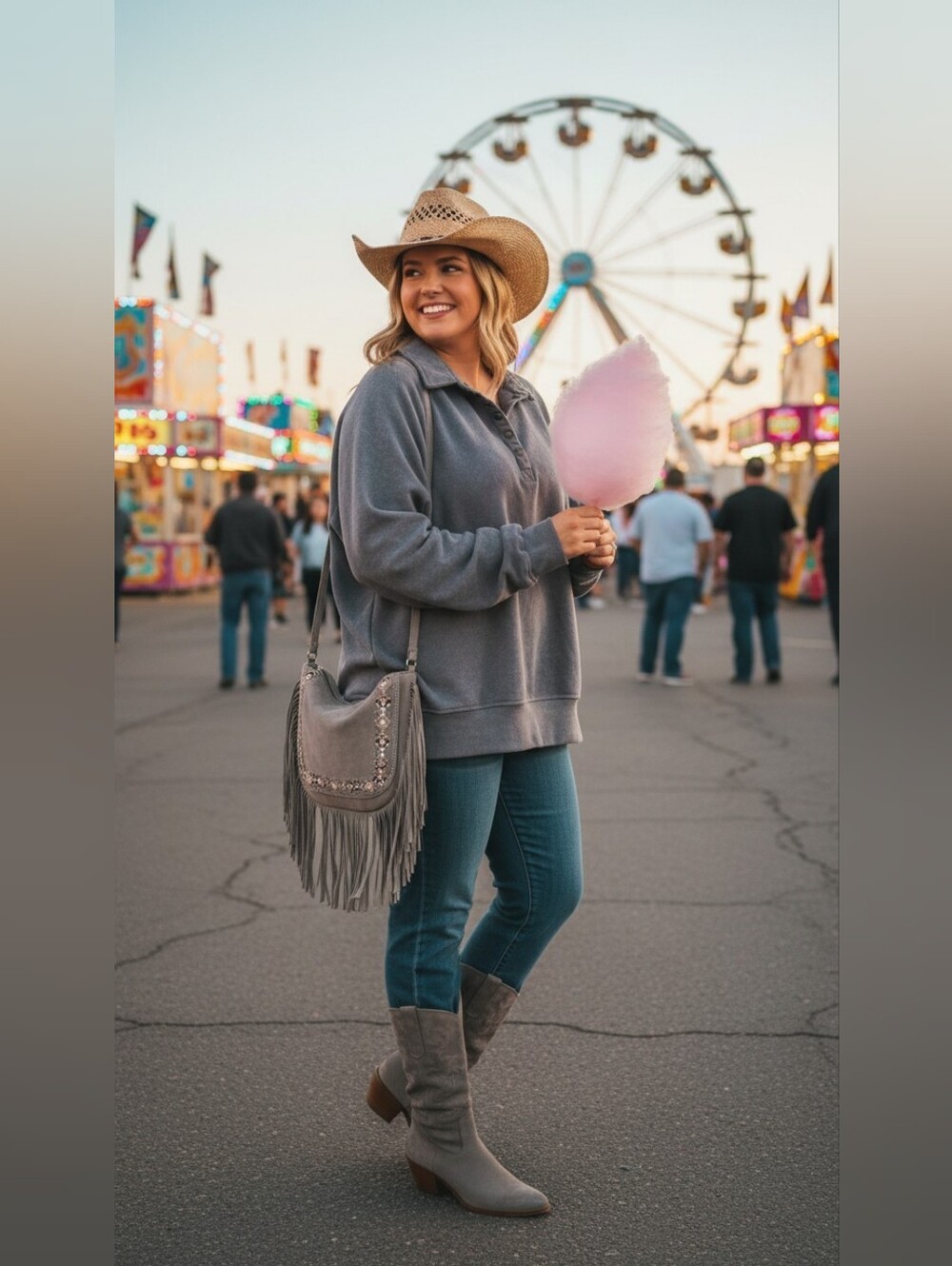 Gray Snap-Front Pullover Sweater, XXL